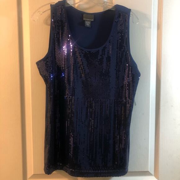 Covington Blue Sequins Shell Tank Size L (NWT) - Picture 3 of 15